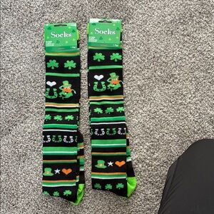 Lucky Charm Green and Black Socks